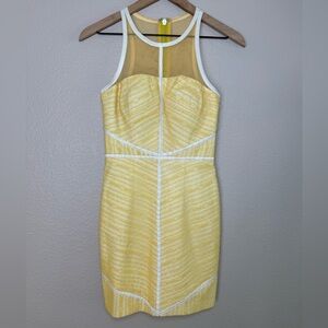 Bariano Butter Yellow Lace Sleeveless Mini Dress size 4 Us 8 AUS Rare Sample